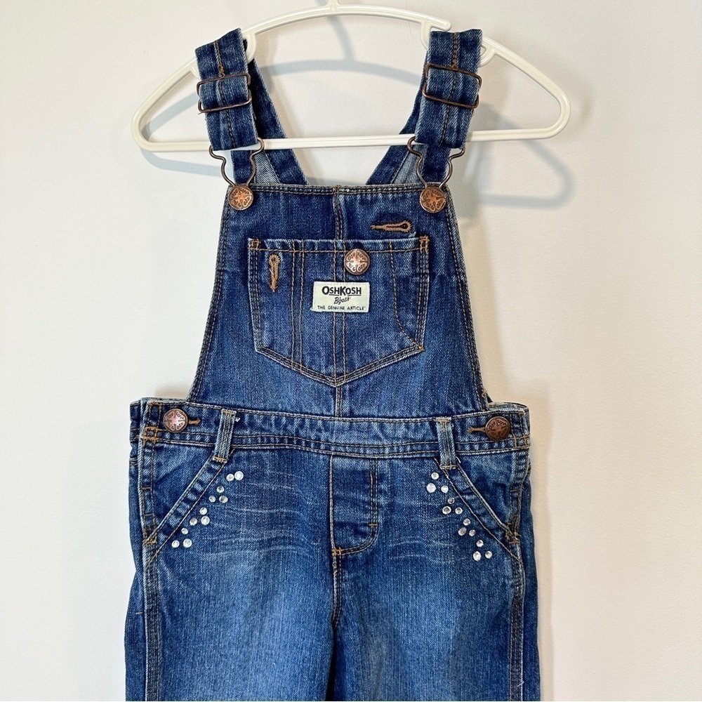 OSHKOSH B’GOSH Rhinestone Embellished Denim Overalls